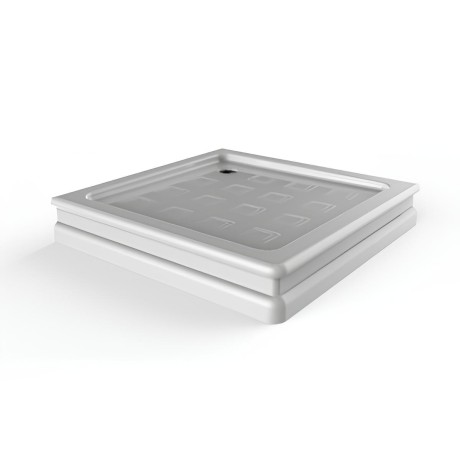 Поддон душевой, квадратный, 90х90хH16 см, стеклокомпозит, белый