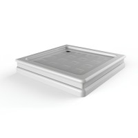 Поддон душевой, квадратный, 90х90хH16 см, стеклокомпозит, белый