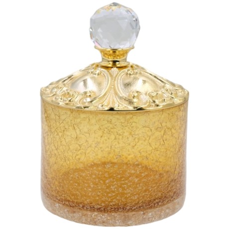 CRISTALIA Баночка высокая, H16 см. с крышкой, стекло/золото/Crystal