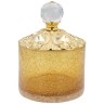 CRISTALIA Баночка высокая, H16 см. с крышкой, стекло/золото/Crystal