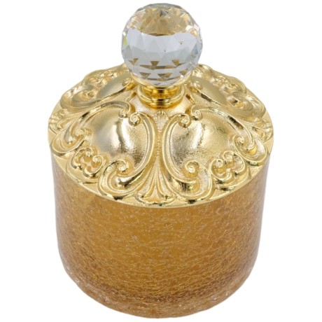 CRISTALIA Баночка высокая, H16 см. с крышкой, стекло/золото/Crystal