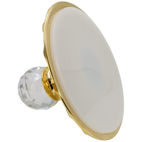 CRISTALIA Баночка высокая, H16 см. с крышкой, стекло/золото/Crystal