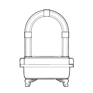 OLIVIA ZAMPA Раковина напольная бел с пристенной панелью бел. 840x555хH1205 мм.
