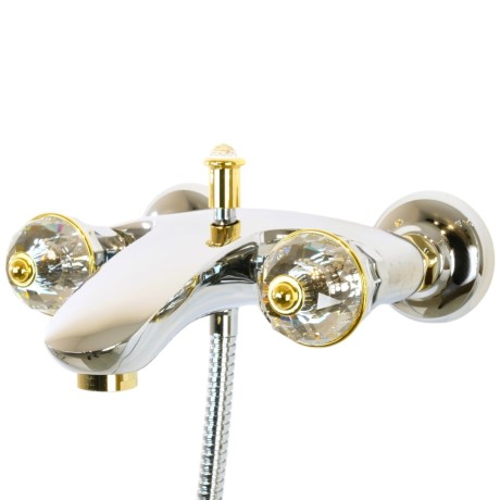 KORONA См-ль д/ванны внешний, ручки SWAROVSKI, хром/золото (NEW)