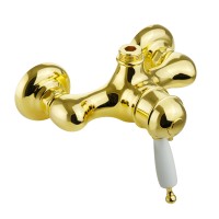 OXFORD См-ль д/душ. колонны моноком., термостат. внешний, выход М3/4&quot;, ручка белая, золото