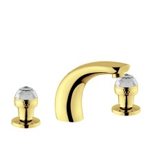 AXO SWAROVSKI См-ль д/раковины, на 3 отв., излив H150 мм, золото