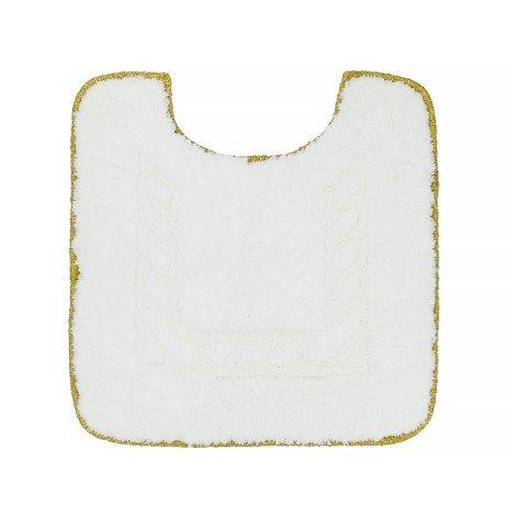 COMPLEMENTI Коврик д/WC 60х60 см., белый, узор 2, тесьма золото