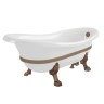 BELLA DECOR Ванна 170x81xH74 см. на лапах "LEONE" STANDART, белая ,слив/перелив бронза