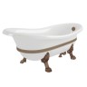 BELLA DECOR Ванна 170x81xH74 см. на лапах "LEONE" STANDART, белая ,слив/перелив бронза