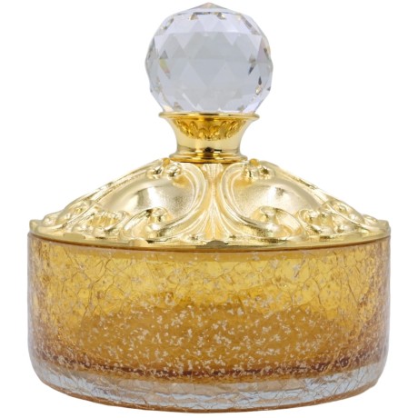 CRISTALIA Баночка низкая, H13 см. с крышкой, стекло/золото/Crystal