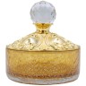 CRISTALIA Баночка низкая, H13 см. с крышкой, стекло/золото/Crystal