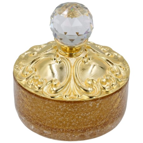 CRISTALIA Баночка низкая, H13 см. с крышкой, стекло/золото/Crystal