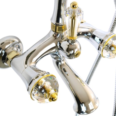 KORONA См-ль д/ванны внешний, изогнутый, SWAROVSKI/хром/золото (NEW)