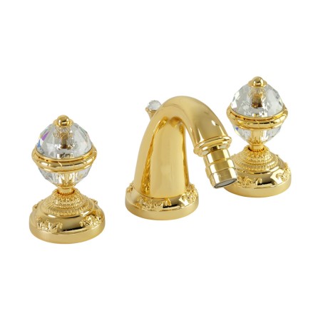 CRISTALIA См-ль д/биде, на 3 отв., ручки CRYSTAL, золото