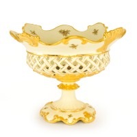 BAROQUE Ваза настольная 44,5х42х34 см, керамика, цвет кремовый, декор золото