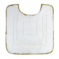COMPLEMENTI Коврик д/WC 60х60 см., белый, узор 1, тесьма золото