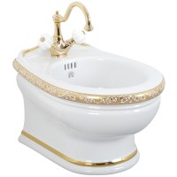 Биде подвесные Migliore Milady 24367 белое с декором Russo-золото