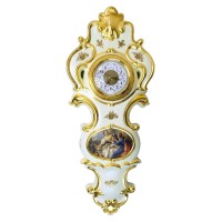 BAROQUE Часы настенные 33хН75 см, керамика, цвет кремовый, декор золото