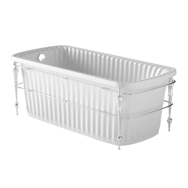 Ванна Migliore Olivia Console 24327 196x80 см, белая, отдельностоящая с консолью, cо сливом-переливом хром