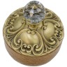 CRISTALIA Баночка низкая, H13 см. с крышкой, стекло/бронза/Crystal