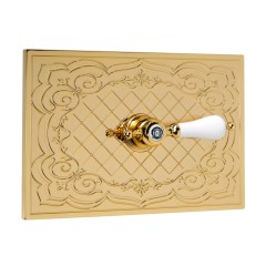 OTTONE CLASSIC EXPERT Декор. панель "СЕТКА" h145x217мм. с отв.д/ручки, золото/декор 1 (БЕЗ РУЧКИ)