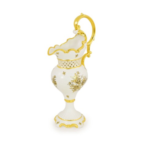 FIORI GOLD Кувшин H58 см, керамика, цвет белый, декор золото