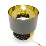 TOKIO Лампа настольная H.74 см. с абажуром, керамика черная / swarovski / декор золото