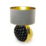 TOKIO Лампа настольная H.74 см. с абажуром, керамика черная / swarovski / декор золото
