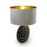 TOKIO Лампа настольная H.74 см. с абажуром, керамика черная / swarovski / декор золото