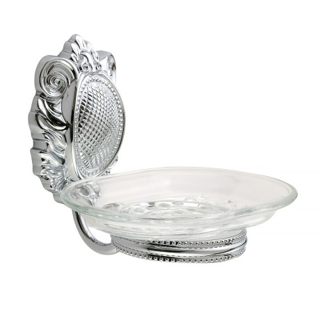 CLEOPATRA Мыльница настенная, стекло прозрачное/хром