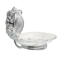 CLEOPATRA Мыльница настенная, стекло прозрачное/хром