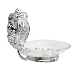 CLEOPATRA Мыльница настенная, стекло прозрачное/хром