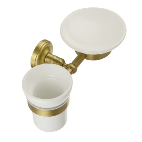 MIRELLA Мыльница и стакан настенные, керамика/бронза