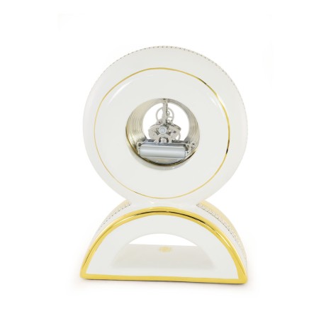 DUBAI Часы настольные 20xH27,5 см., керамика, цвет белый, декор золото, swarovski