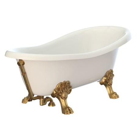 BELLA Ванна 170x80xH74 см. на лапах "MIGLIORE", белая, слив/перелив бронза