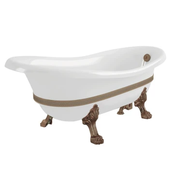 Ванна Migliore Bella Decor 26989 белая, бронза