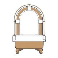 OLIVIA ZAMPA Раковина напольная бронза с пристенной панелью и галереей бронза 840x555хH1205 мм