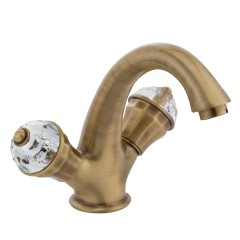 PRESTIGE CRYSTAL См-ль д/раковины, донный клапан &quot;click-clack&quot;, бронза