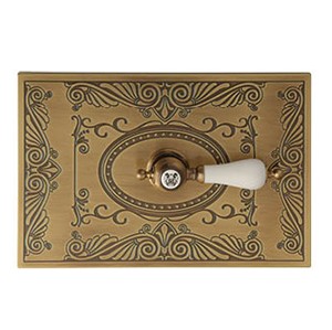 OTTONE CLASSIC EXPERT Декор.панель "ОВАЛ" h145x217мм. с отв.д/ручки, бронза/декор 2 (БЕЗ РУЧКИ)