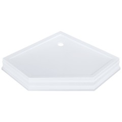 DIADEMA Поддон душевой, пятиугольный, 95x95хH16 см, стеклокомпозит, белый/декор белый
