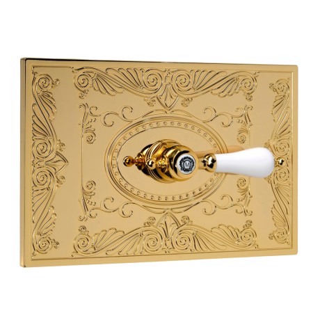 OTTONE CLASSIC EXPERT Декор.панель "ОВАЛ" h145x217мм. с отв.д/ручки, золото/декор 2 (БЕЗ РУЧКИ)