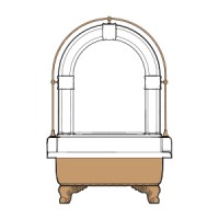 OLIVIA ZAMPA Раковина напольная бронза с пристенной панелью бел. и галереей бронза 840x555хH1205 мм