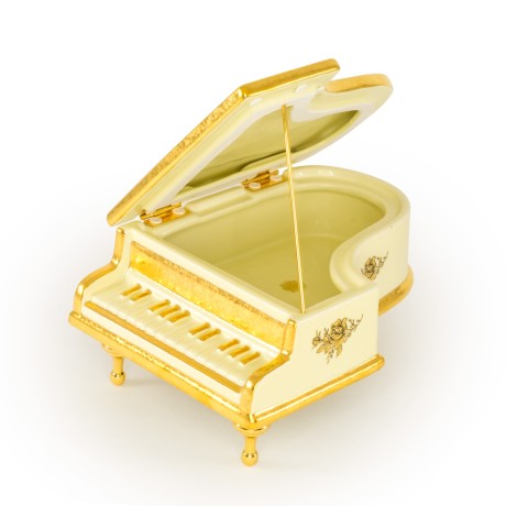 BAROQUE Шкатулка рояль 28х20 см, керамика, цвет кремовый, декор золото