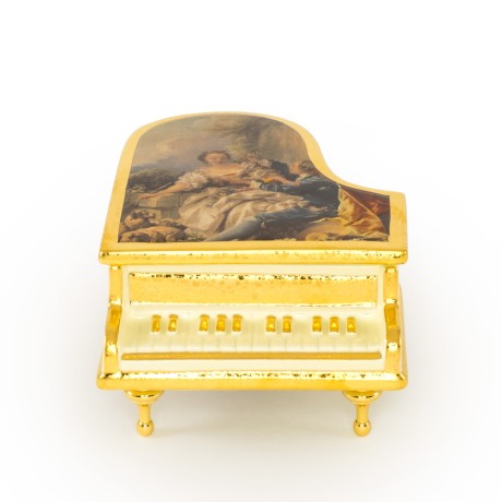 BAROQUE Шкатулка рояль 28х20 см, керамика, цвет кремовый, декор золото