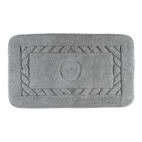 Коврик д/ванной комнаты 60х100 см., вышивка логотип КОРОНА, серый, окантовка серебро