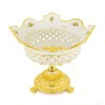 FIORI GOLD Ваза настольная D45хН36 см, керамика/латунь, цвет белый, декор золото