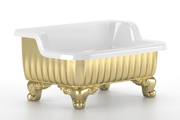 OLIVIA ZAMPA Раковина напольная 840x575хH440 мм. золото, лапы золото