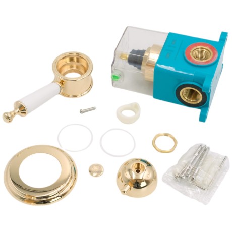 OXFORD См-ль скрытого монтажа моноком., термостат., ручка белая, золото