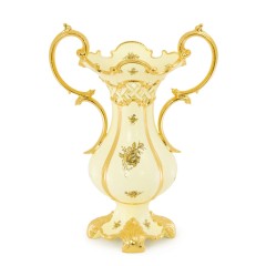 BAROQUE Ваза с ручками 45х29хН64 см, керамика, цвет кремовый, декор золото