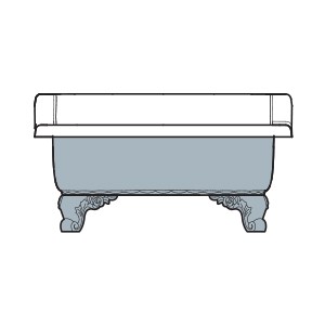 OLIVIA ZAMPA Раковина напольная 840x575хH440 мм. хром, лапы хром